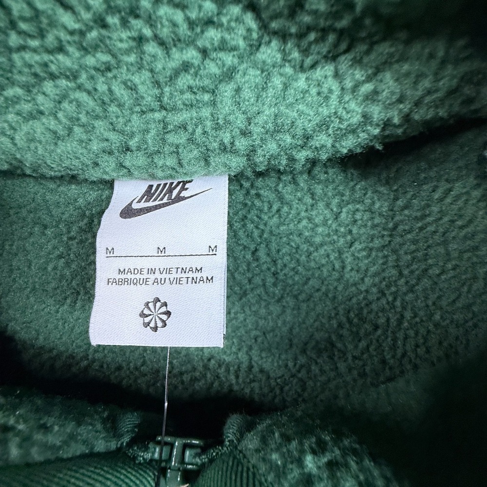 Nike Sportswear Winterized Fleece Vest M Green Evergreen Full Zip Sherpa NWT - Picture 2 of 6